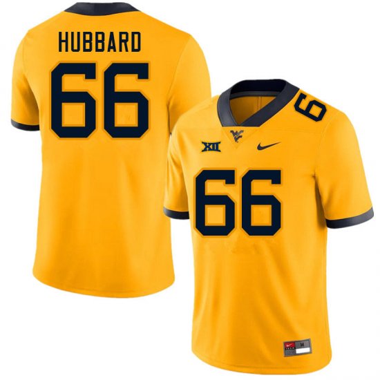 Men's West Virginia Mountaineers NCAA #66 Ja'Quay Hubbard Gold Authentic Nike Stitched College Football Jersey KV15T85HI